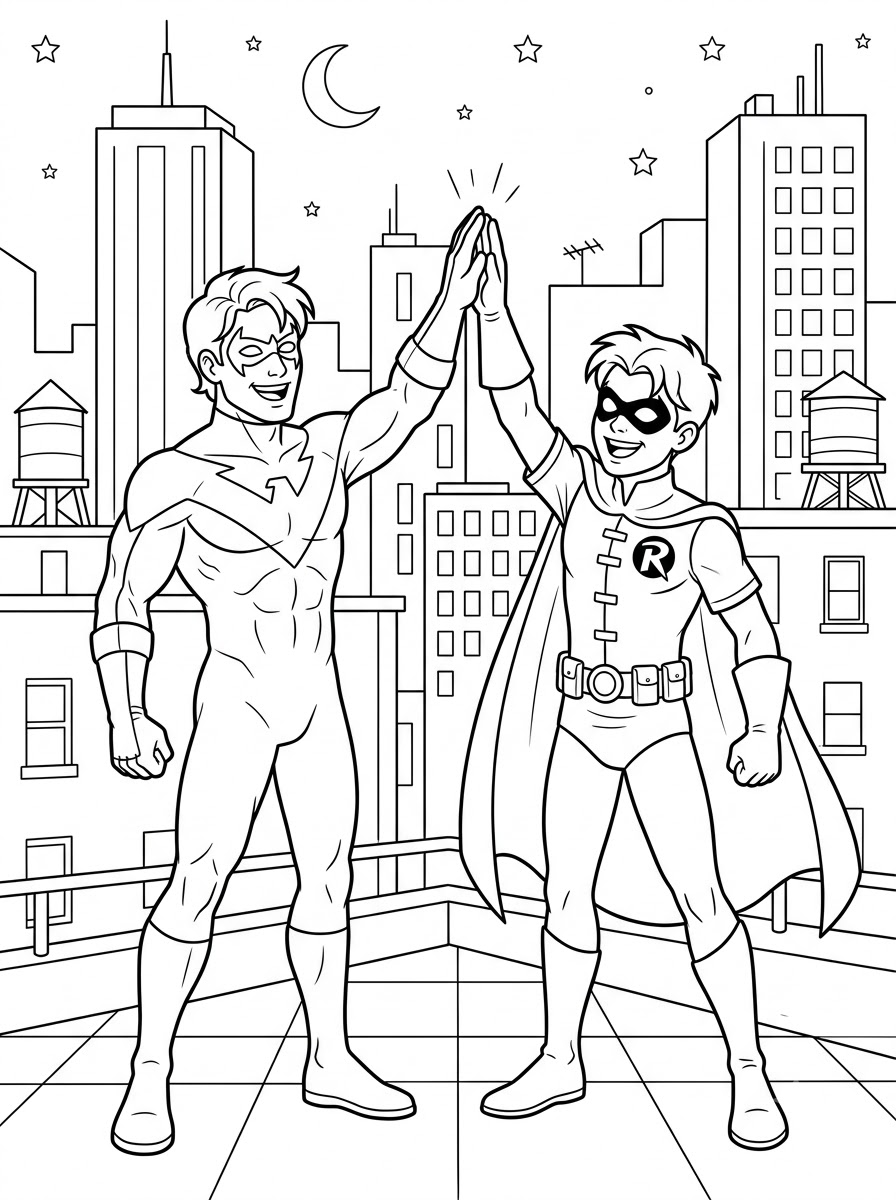 disegni da colorare gratis Nightwing
