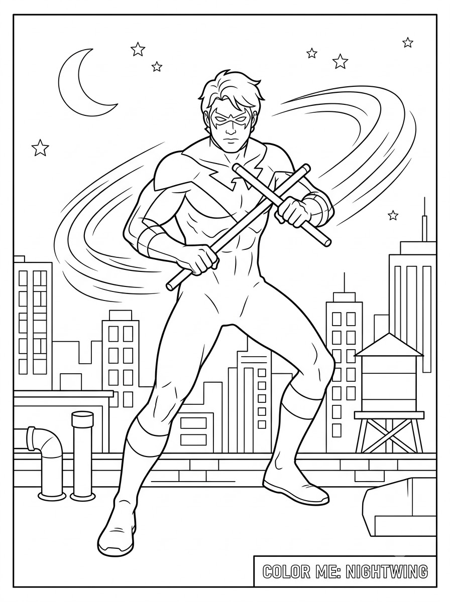 disegni di Nightwing da colorare