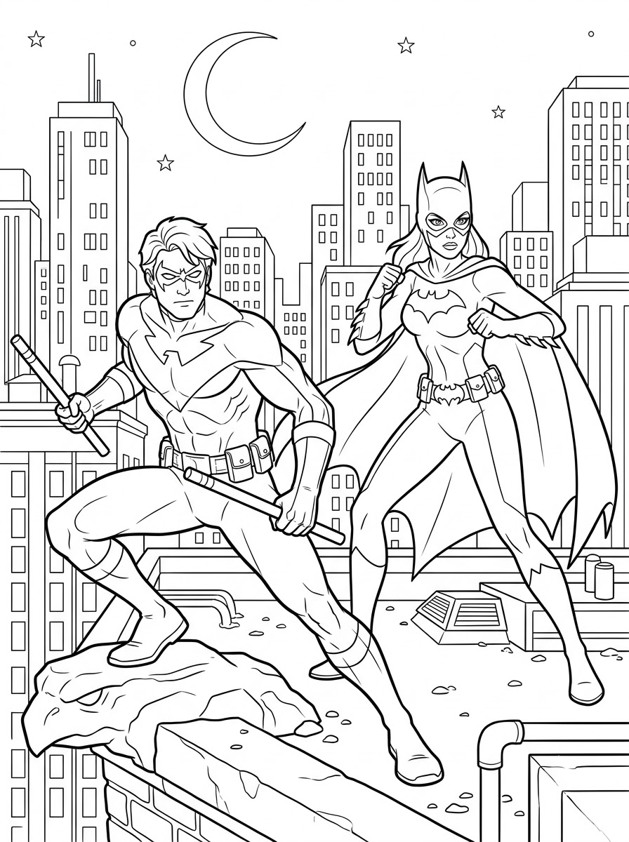 disegno di Nightwing da stampare e colorare