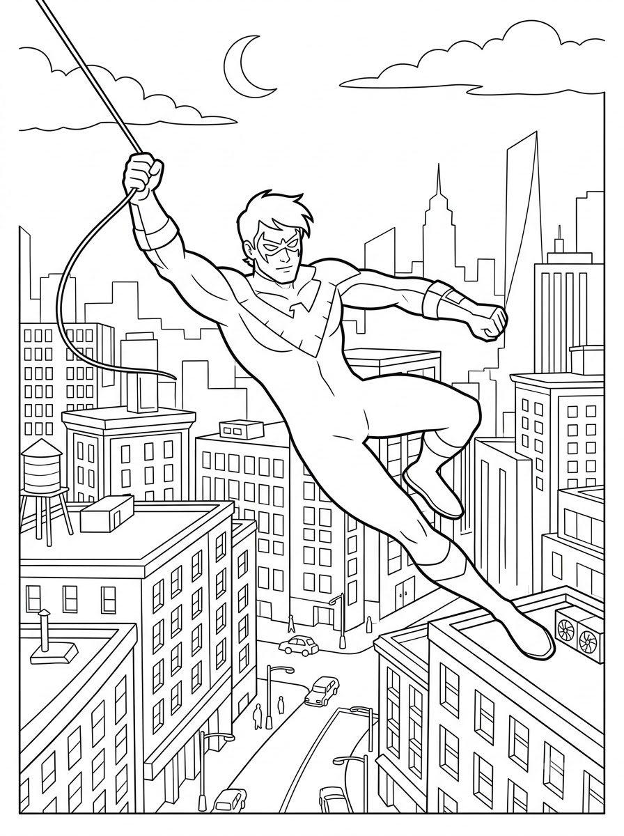 disegni Nightwing da colorare pdf