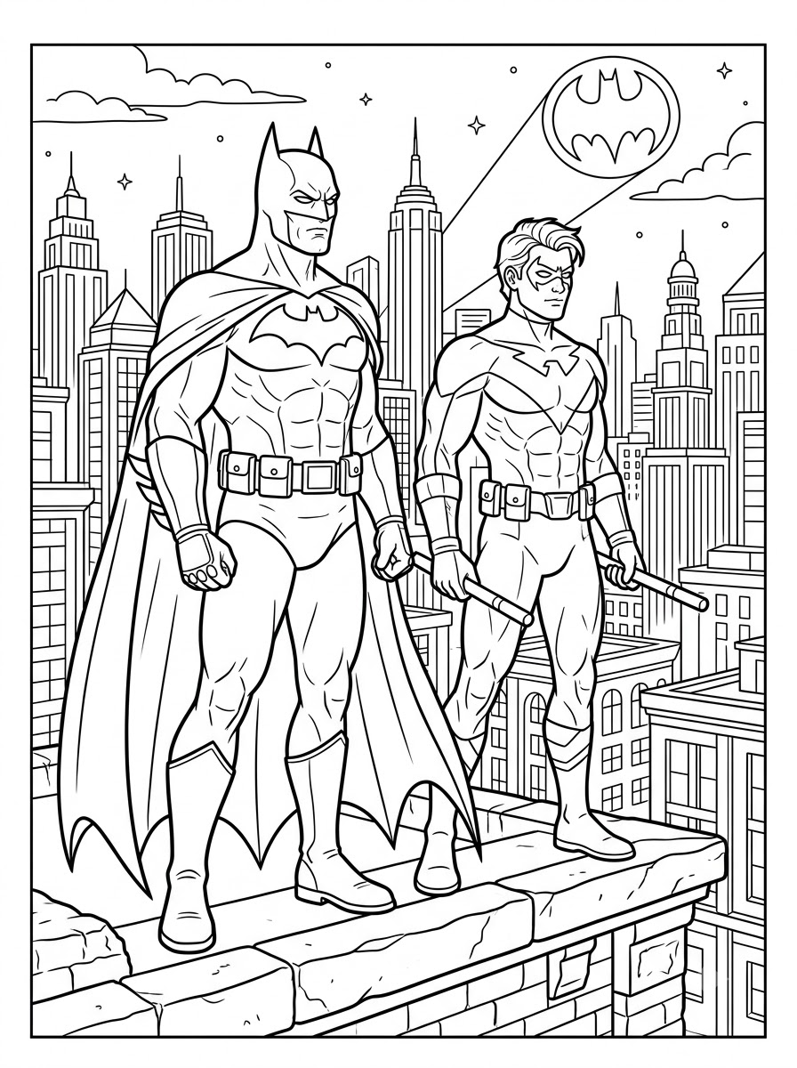 disegni di Nightwing da colorare da stampare