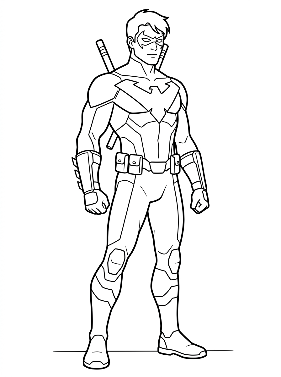 Nightwing disegno da colorare facile