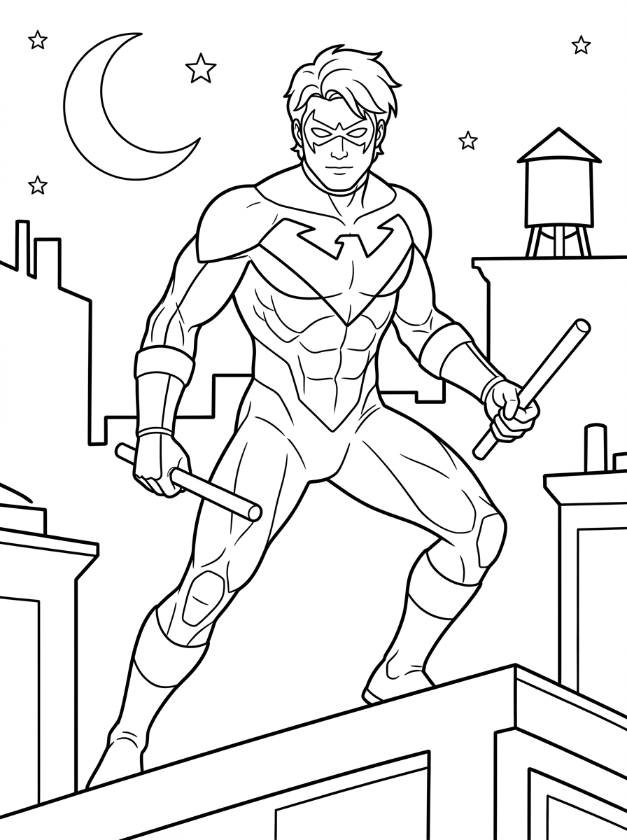 disegni di Nightwing da colorare e stampare 1
