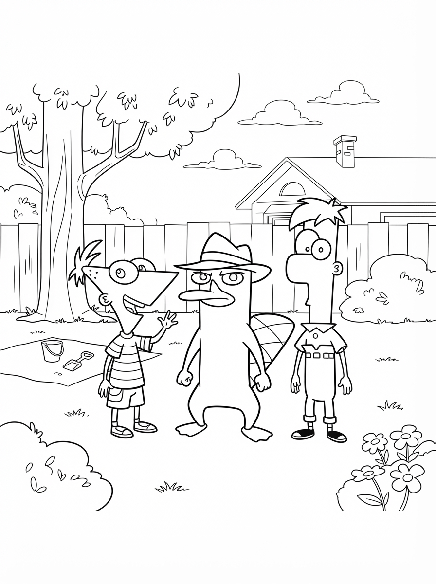 disegni da colorare Perry l’ornitorinco pdf