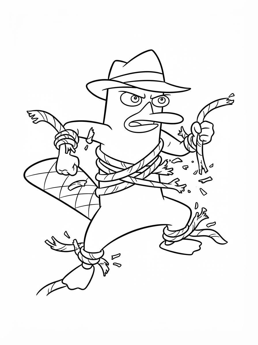 disegni da colorare gratis per bambini di Perry l’ornitorinco