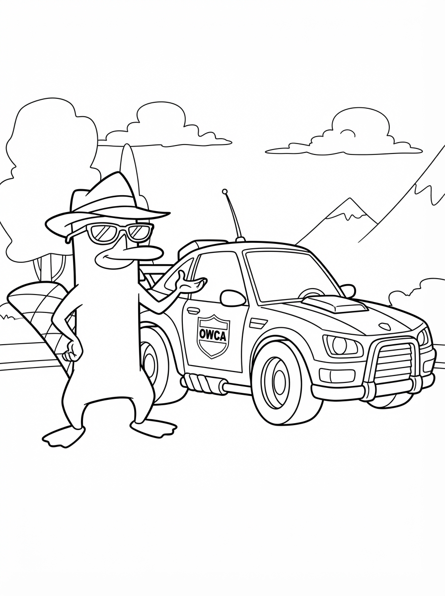 disegni di Perry l’ornitorinco da colorare e stampare gratis