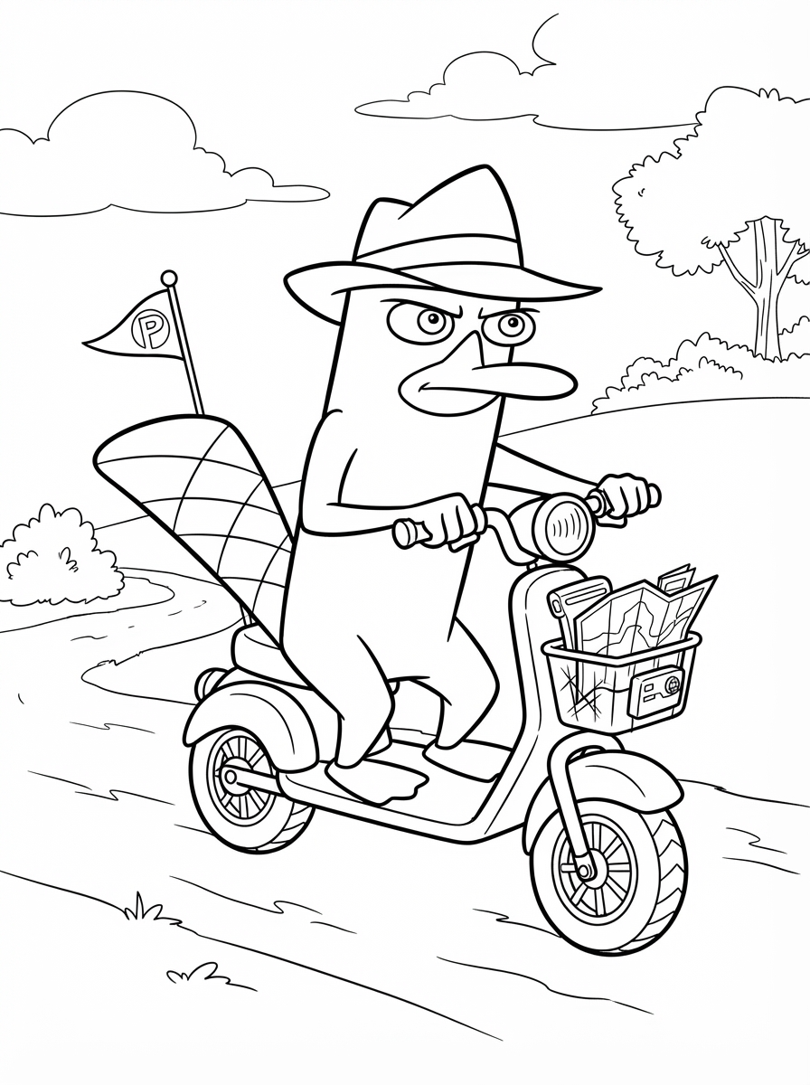 immagini da colorare Perry l’ornitorinco gratis