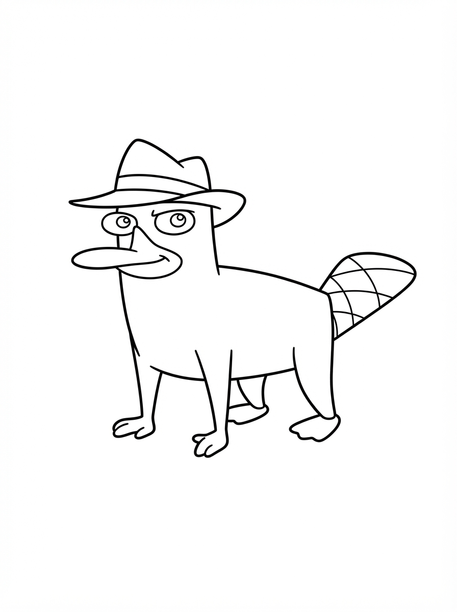 Perry l’ornitorinco da stampare e colorare gratis