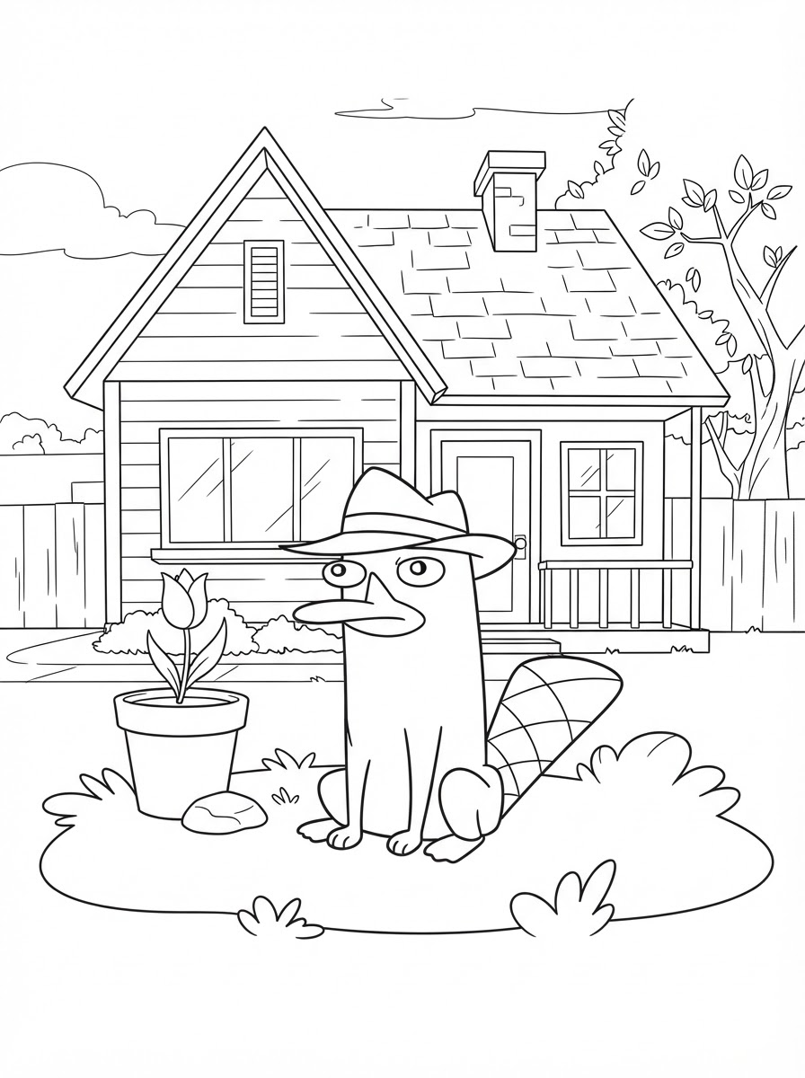 disegni Perry l’ornitorinco da colorare per bambini