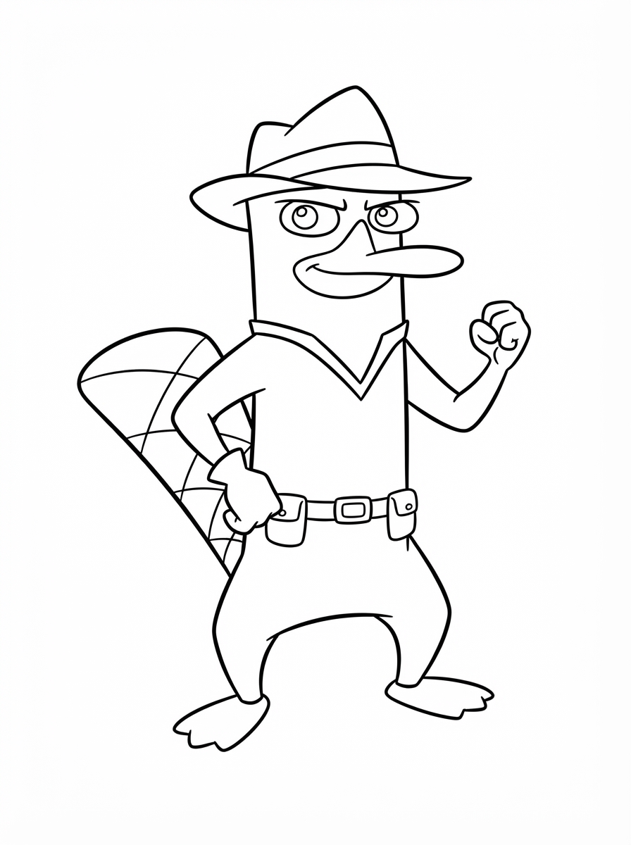 disegno Perry l’ornitorinco da colorare per bambini 1