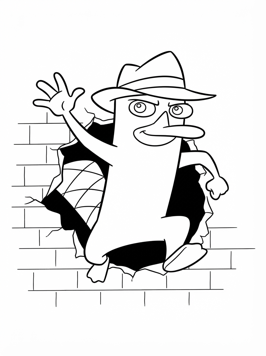 disegni Perry l’ornitorinco da colorare