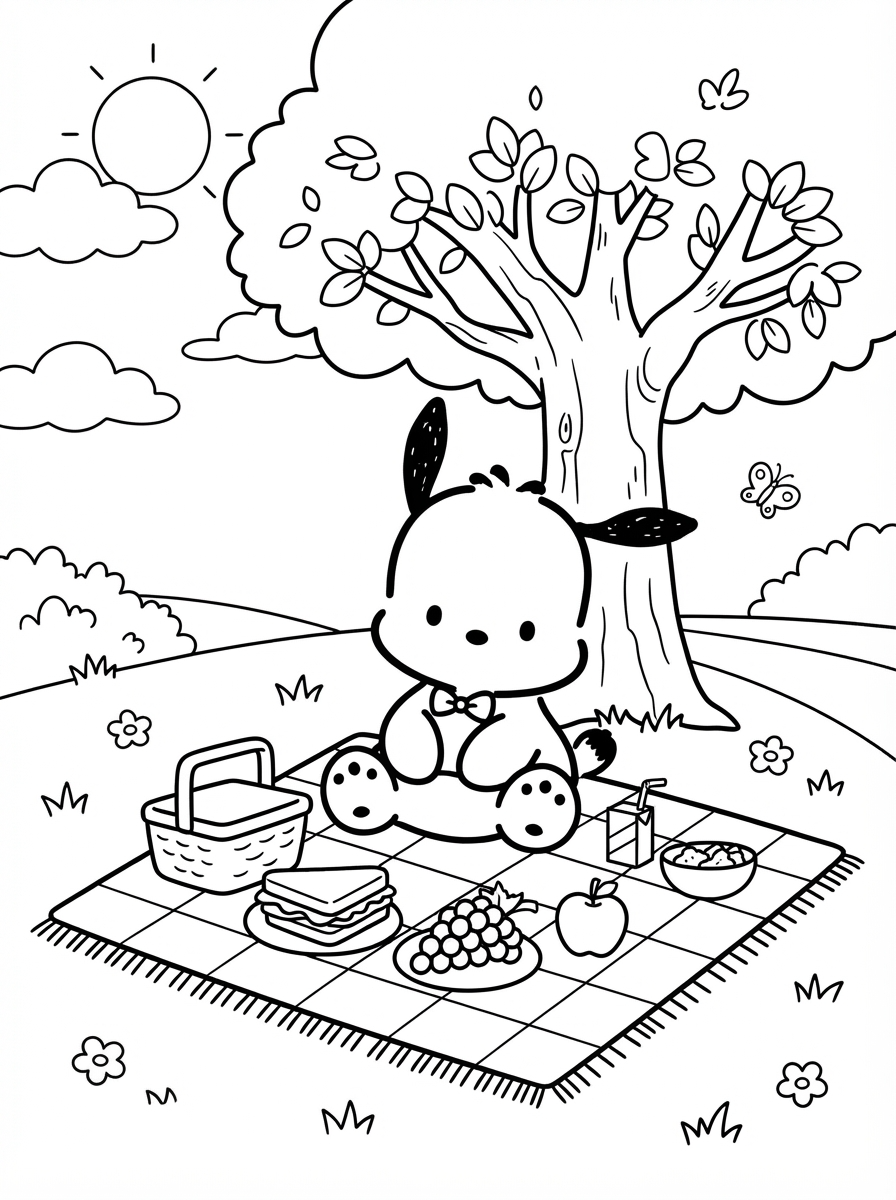 Pochacco da stampare e colorare per bambini