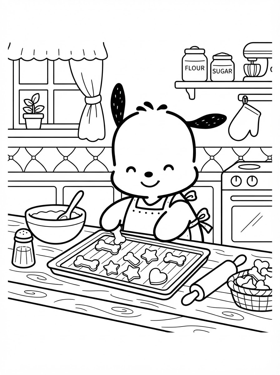 disegni da colorare Pochacco per bambini