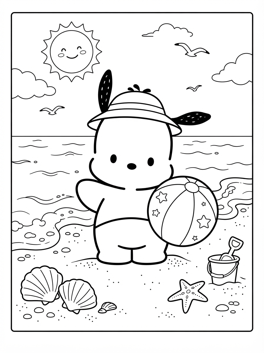 da colorare Pochacco disegno facile bambini 1