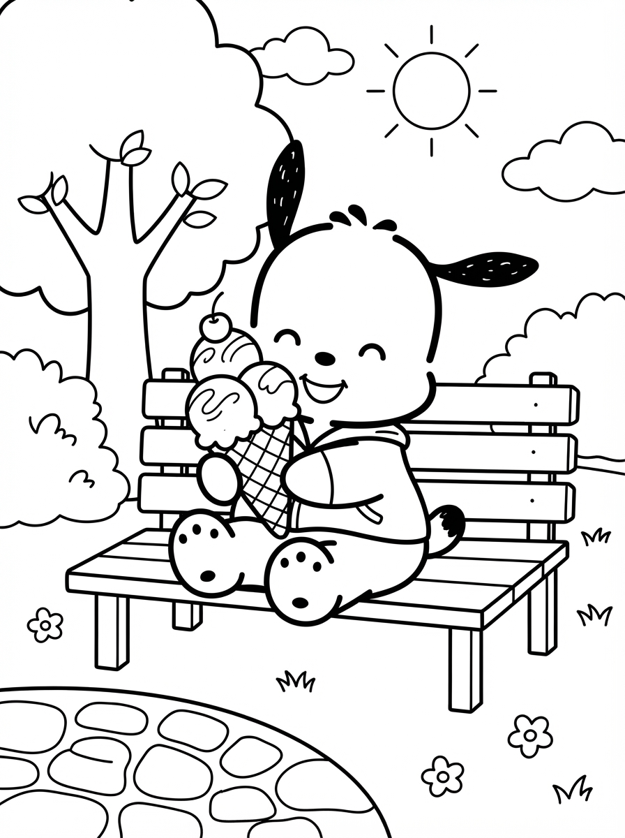 Pochacco da colorare e stampare pdf