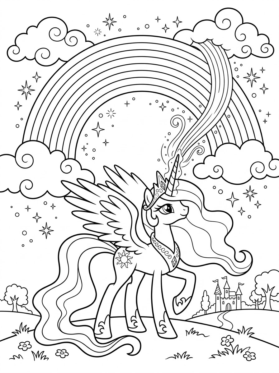 Principessa Celestia 22 Principessa Celestia da colorare