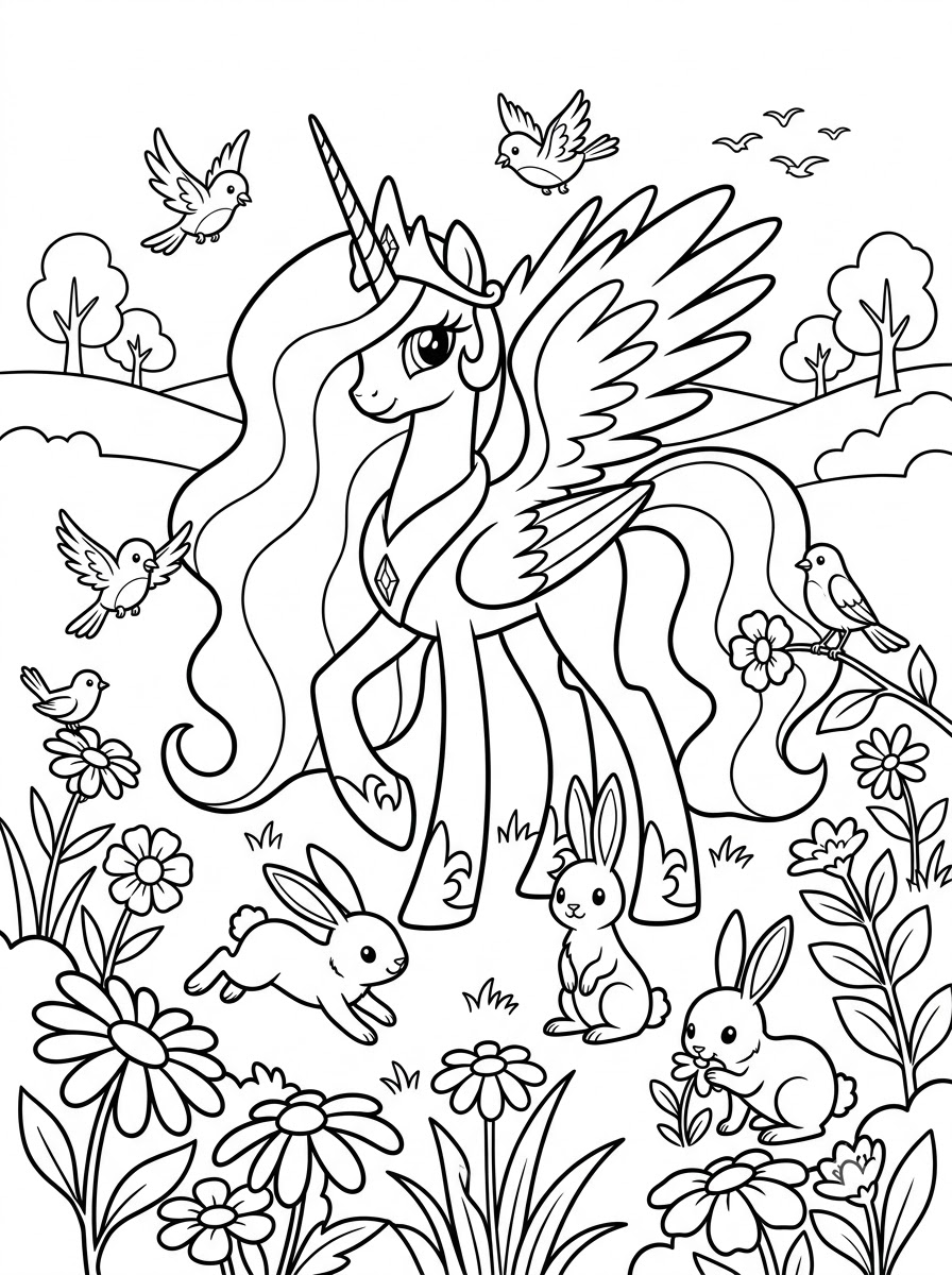 Principessa Celestia 11 Principessa Celestia da colorare bambini