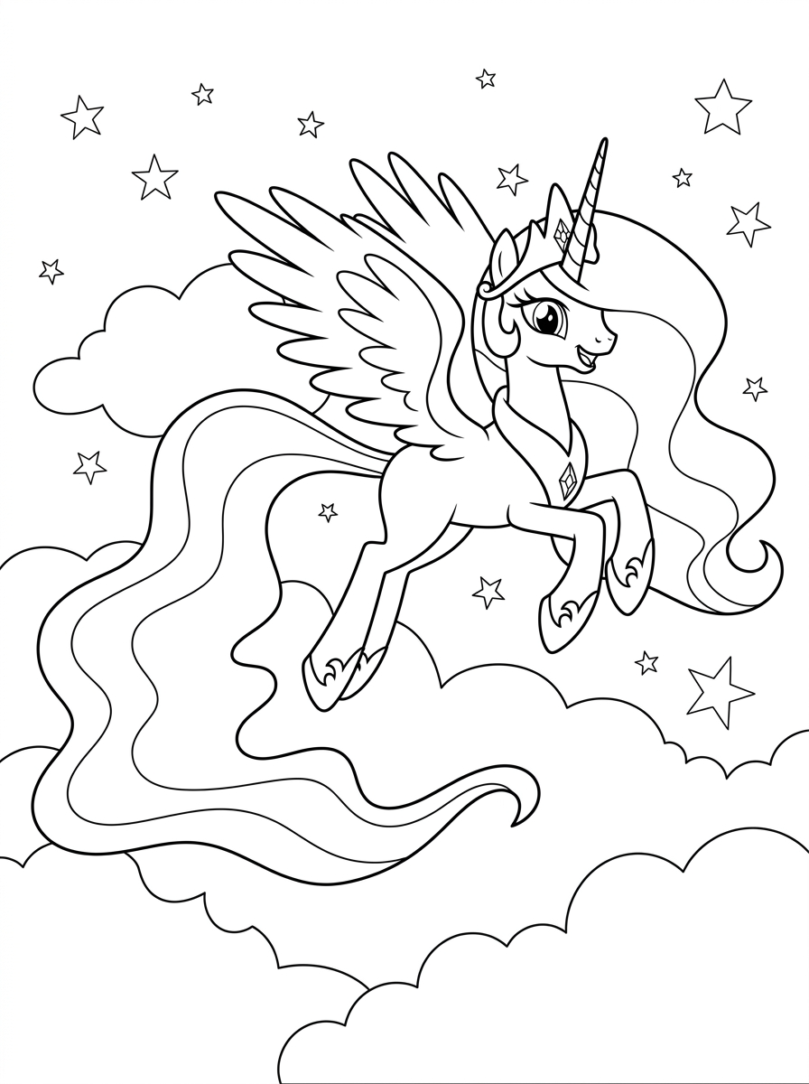 Principessa Celestia 7 disegni di Principessa Celestia da colorare e stampare