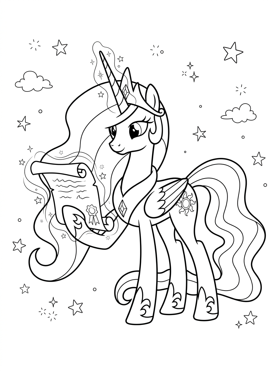 Principessa Celestia 5 immagini da stampare e colorare di Principessa Celestia