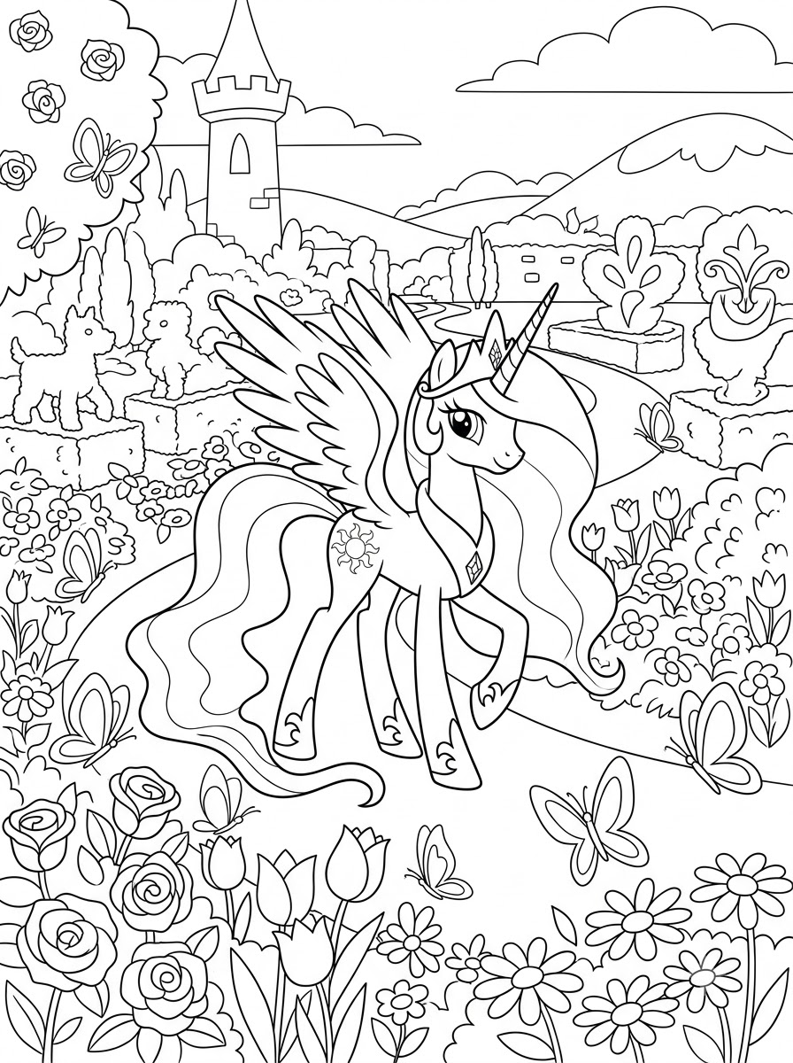 Principessa Celestia 3 immagini di Principessa Celestia da stampare e colorare