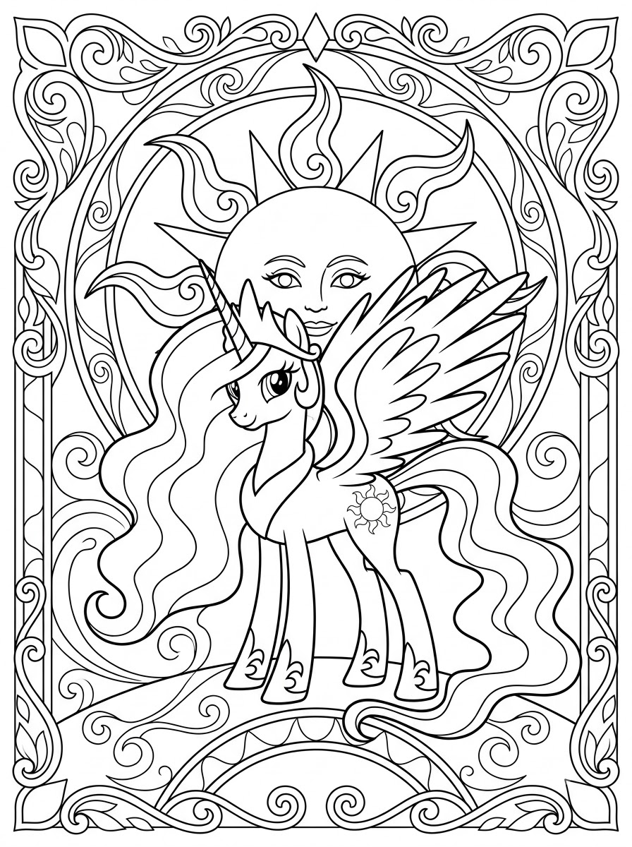 Principessa Celestia 19 disegni Principessa Celestia da colorare e stampare 2