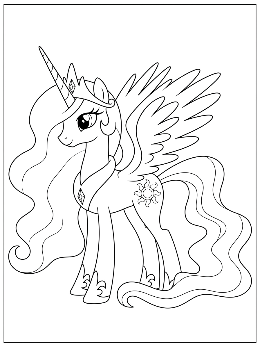 Principessa Celestia 18 immagini Principessa Celestia da colorare e stampare