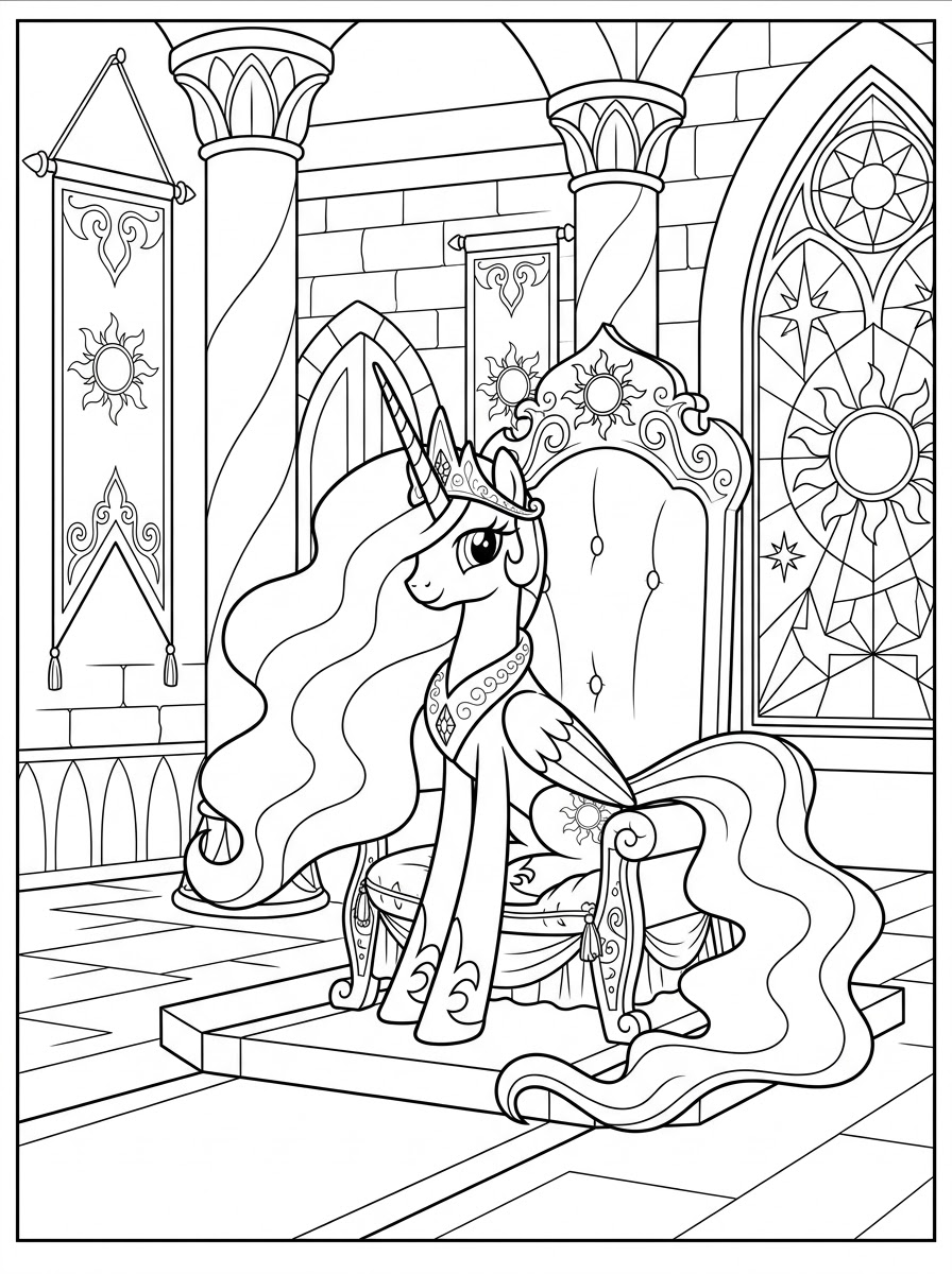 Principessa Celestia 16 Principessa Celestia disegni da colorare per bambini maschi