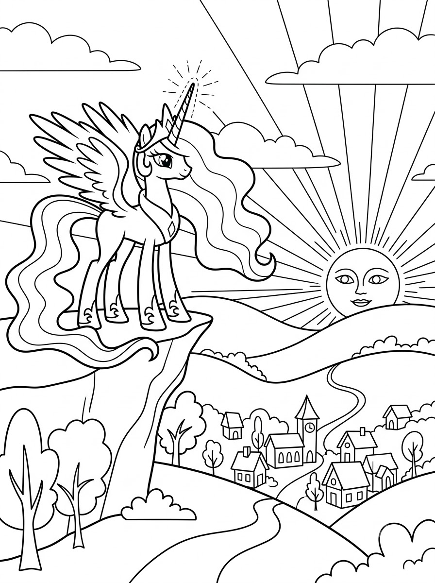 Principessa Celestia 15 Principessa Celestia immagini da colorare per bambini