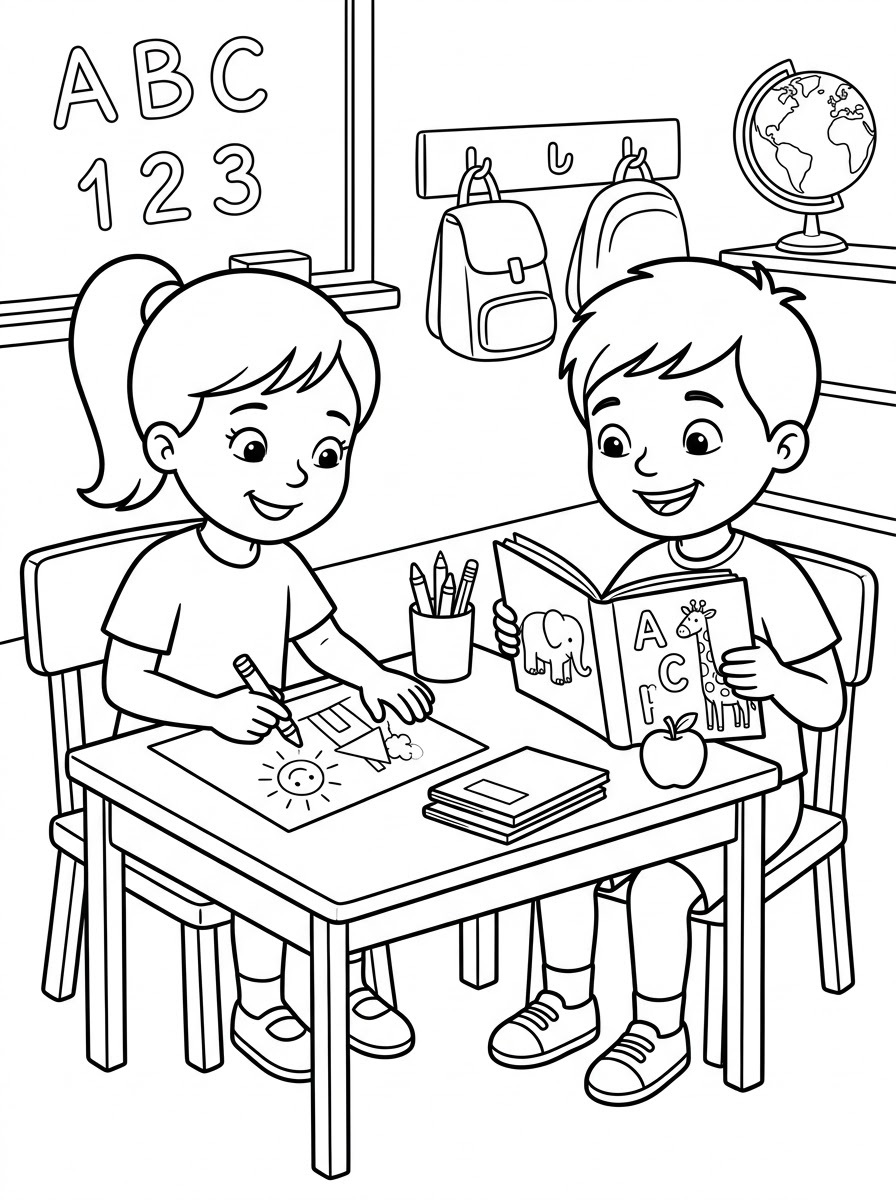 disegno Ritorno A Scuola da colorare per bambini