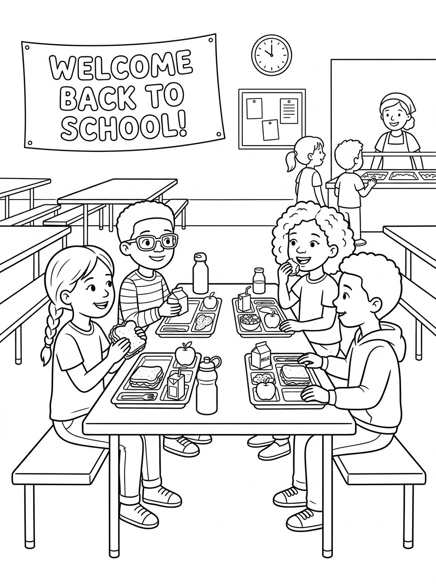 Ritorno A Scuola da colorare bambini
