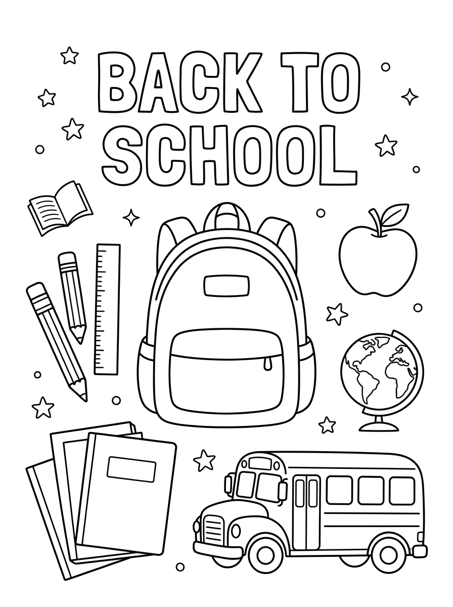 Ritorno A Scuola da stampare e colorare per bambini