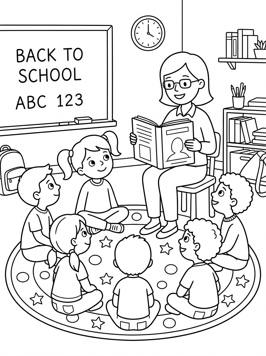 immagine da colorare Ritorno A Scuola
