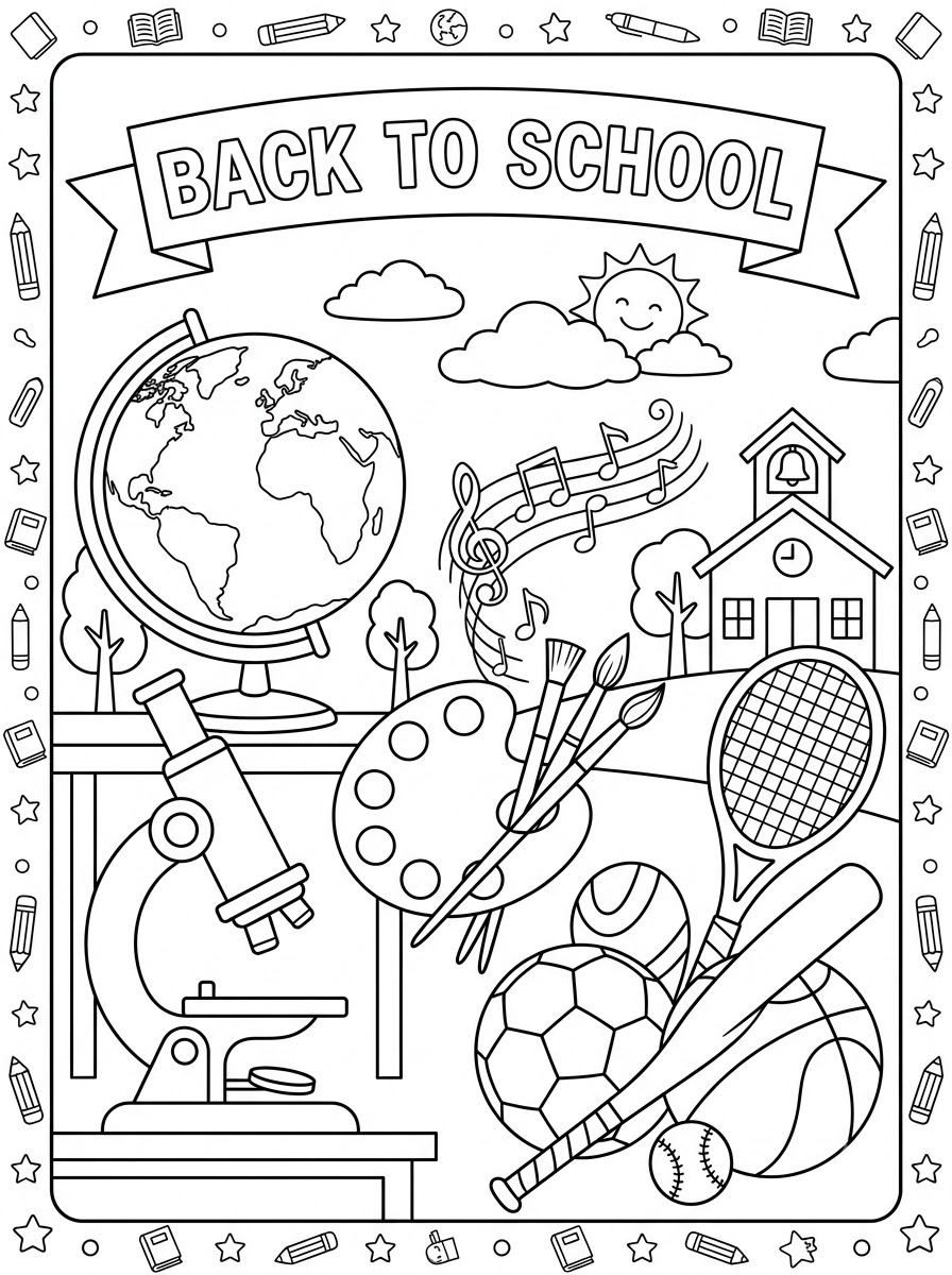 disegni facili di Ritorno A Scuola da colorare