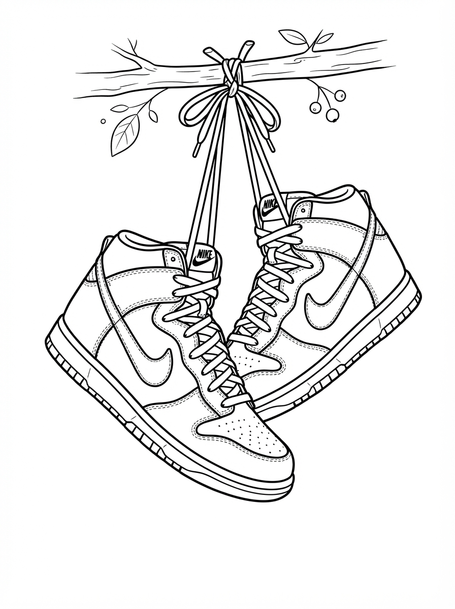 disegni da colorare gratis per bambini di Scarpa Nike