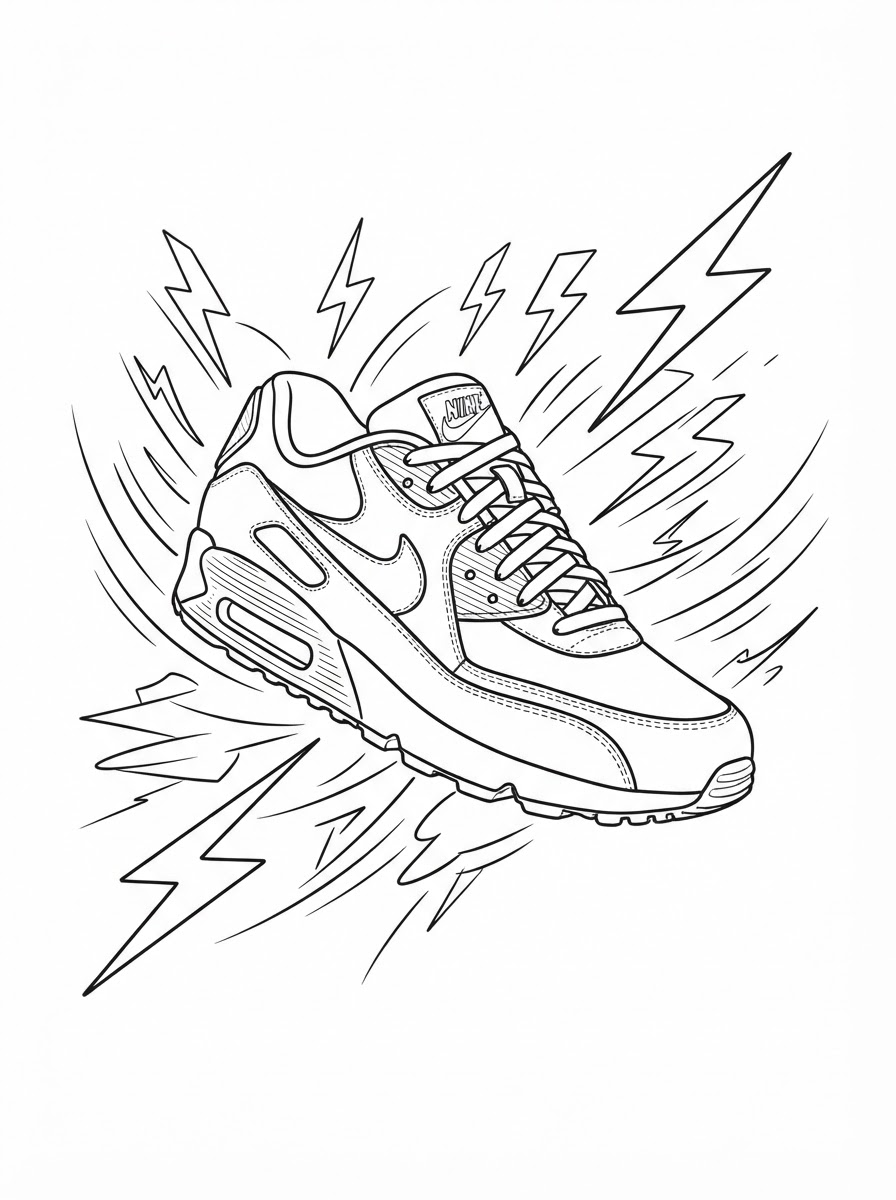 Scarpa Nike disegno facile da colorare