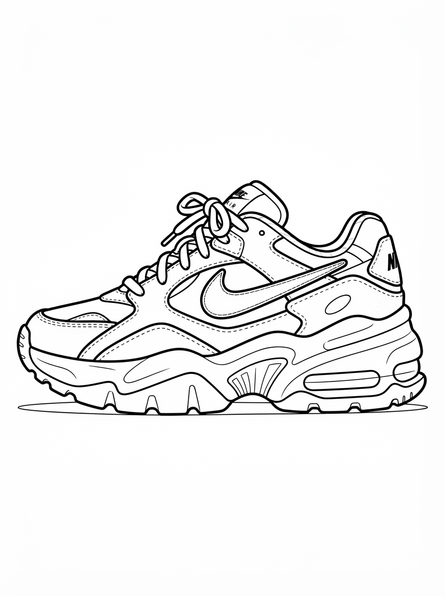 disegni da colorare per bambini pdf Scarpa Nike
