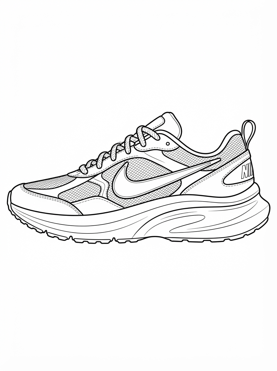 Scarpa Nike da colorare e stampare a4