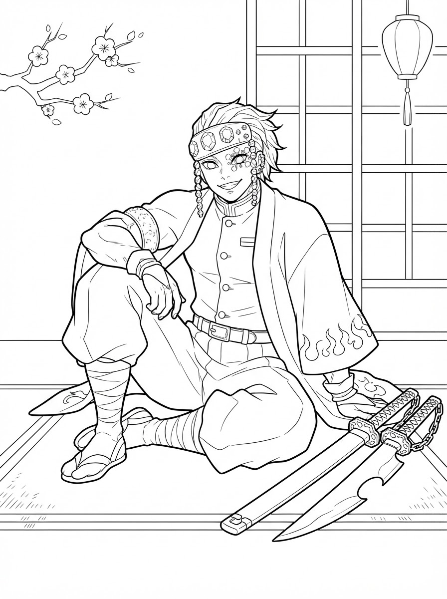 Tengen Uzui 9 Tengen Uzui disegno facile da colorare
