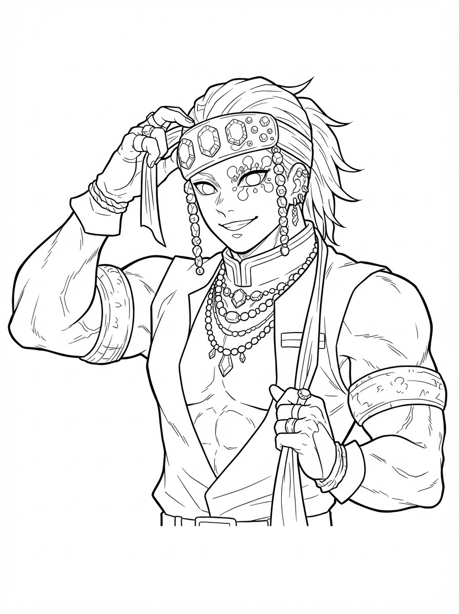 Tengen Uzui 8 disegni Tengen Uzui da colorare gratis