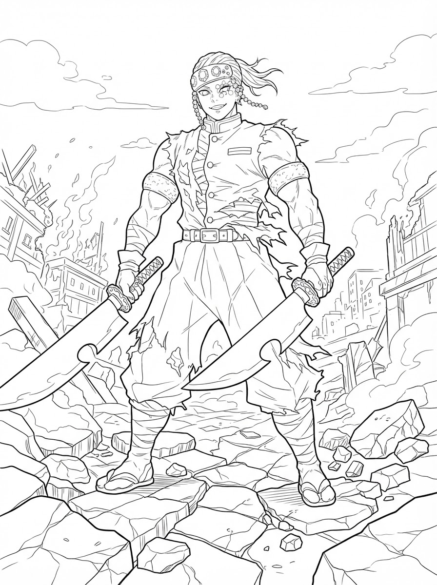 Tengen Uzui 3 disegni da colorare Tengen Uzui