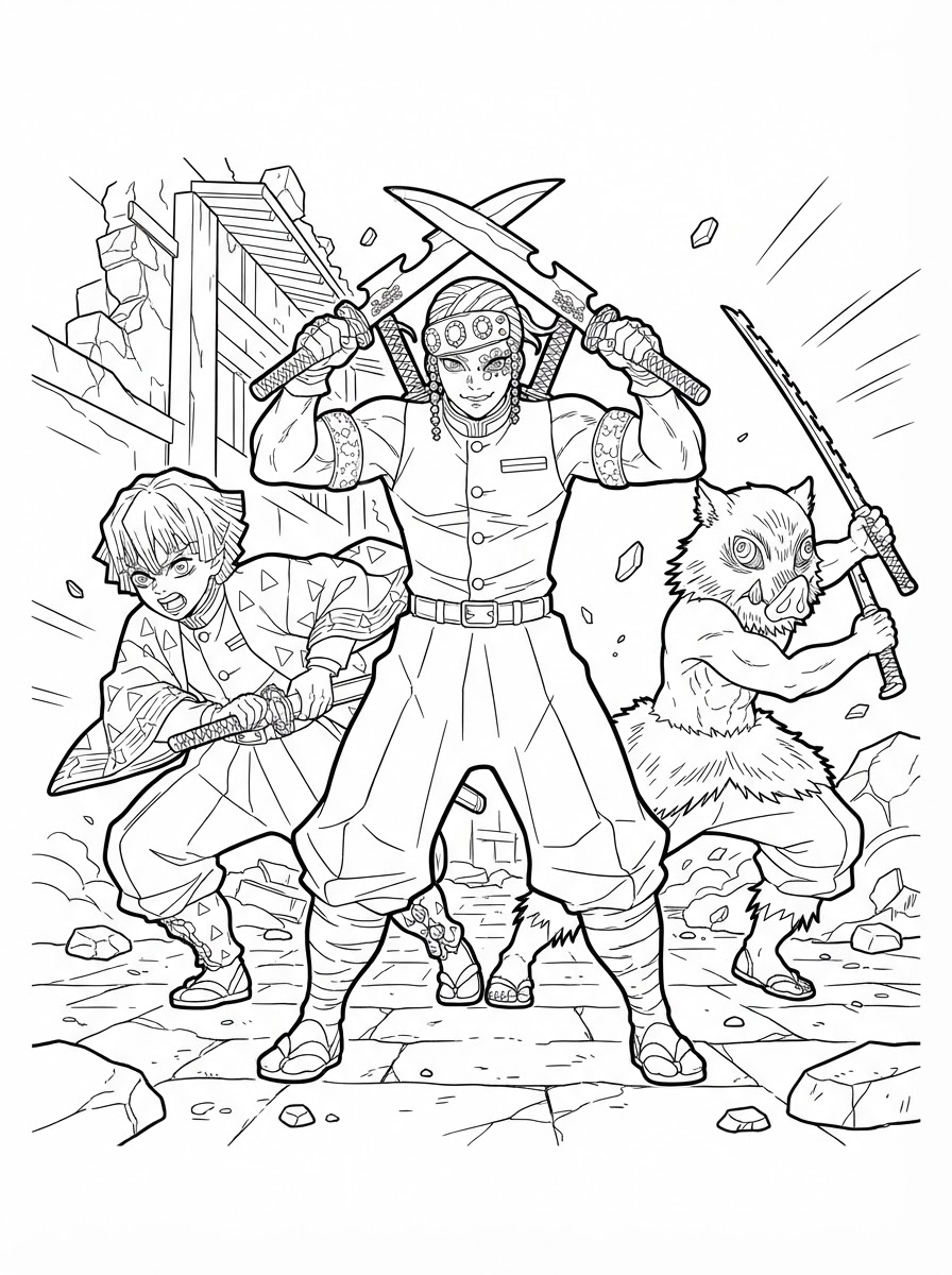 Tengen Uzui 19 disegni da colorare gratis per bambini di Tengen Uzui