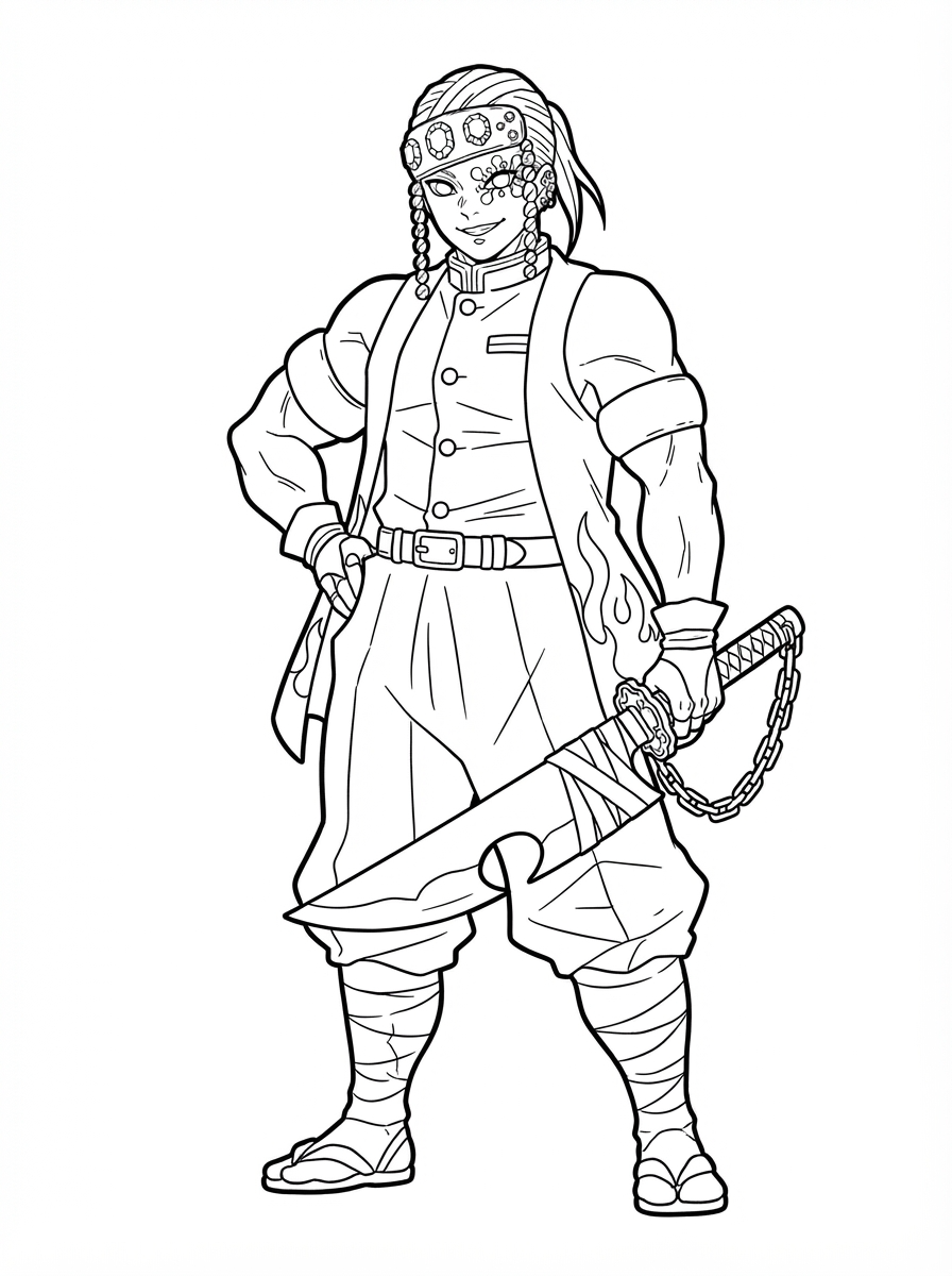 Tengen Uzui 16 Tengen Uzui disegno facile da colorare 1