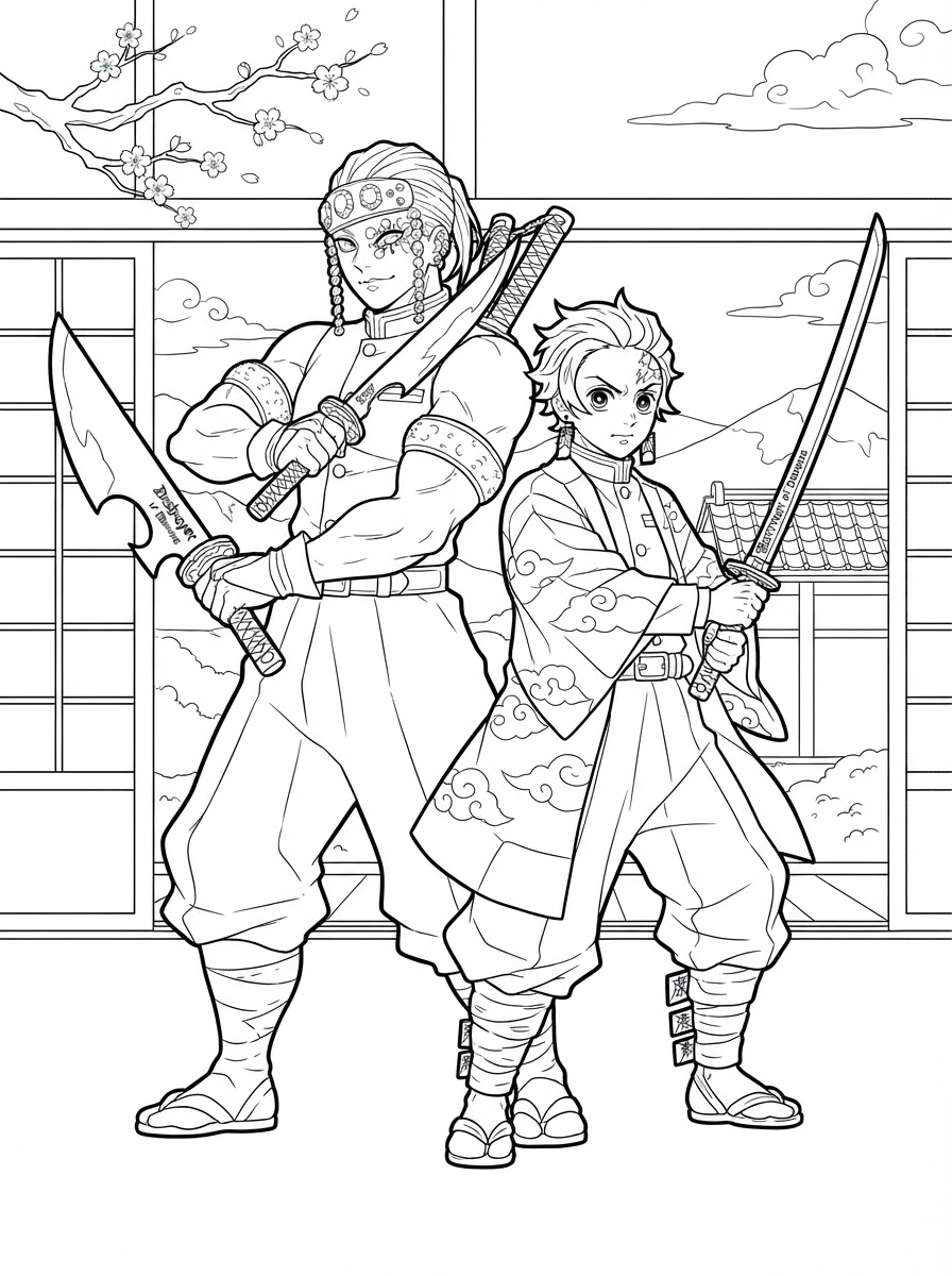 Tengen Uzui 14 disegni di Tengen Uzui da colorare e stampare gratis