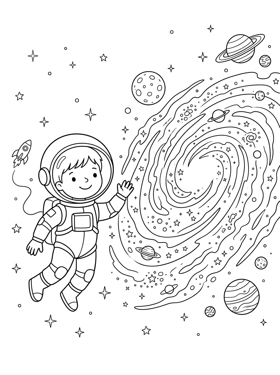 Galassia 11 immagini di galassia da colorare per bambini