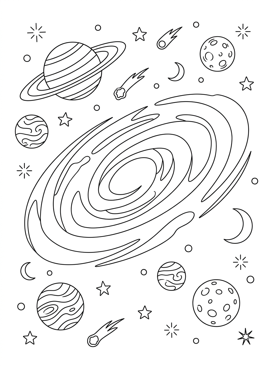 Galassia 6 galassia immagini da colorare per bambini 1