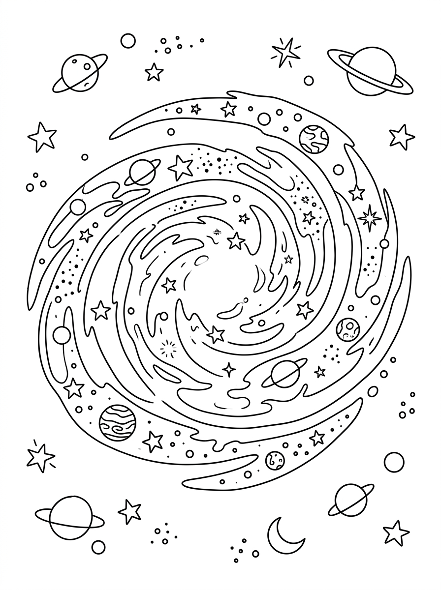 Galassia 7 immagine di galassia da colorare