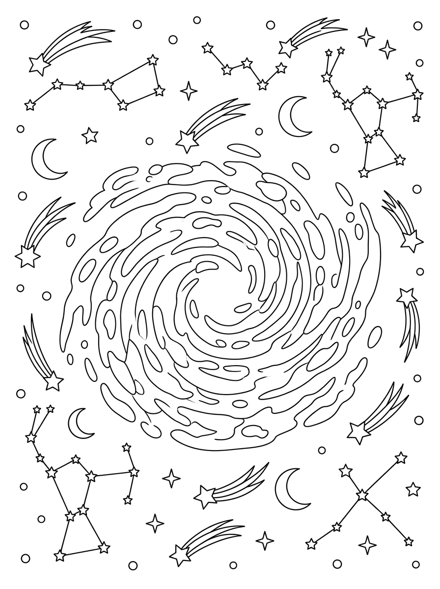 Galassia 8 disegni di galassia da colorare