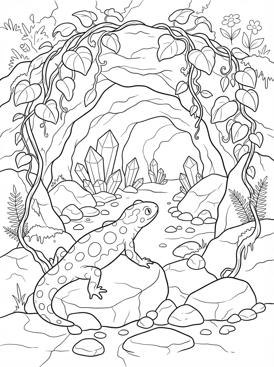 salamandra disegno da colorare facile