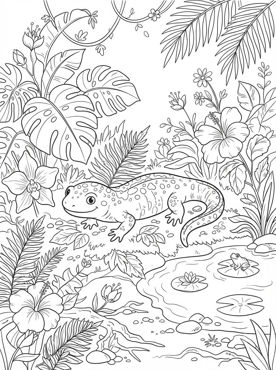 immagine di salamandra da colorare