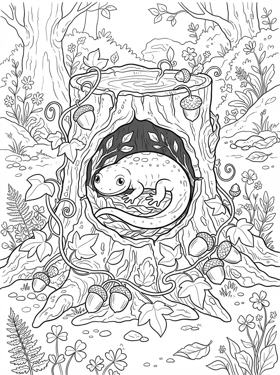 disegni da stampare e colorare salamandra